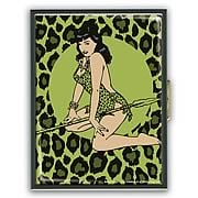 Bettie Page Green Leopard ID Case